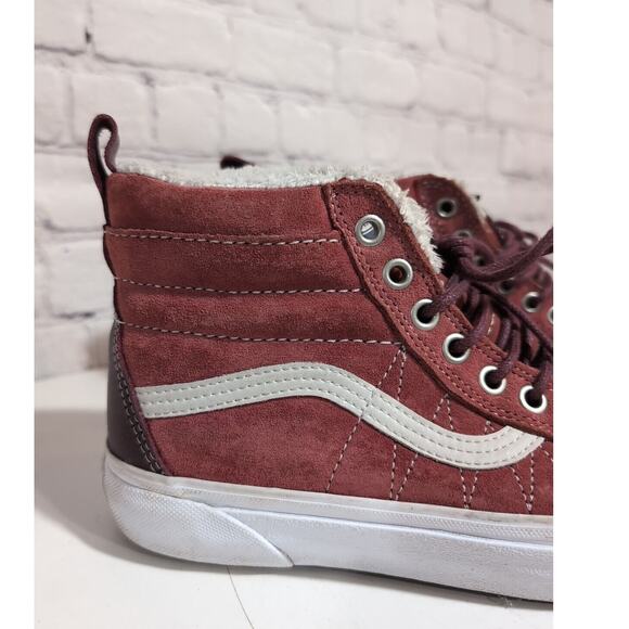 Vans Red and White High-Top Sneakers - Picture 3 of 16